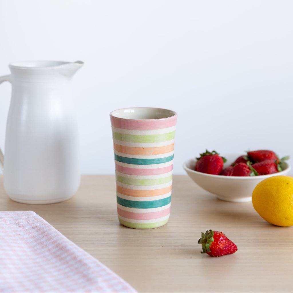 Pastel Striped Tumbler