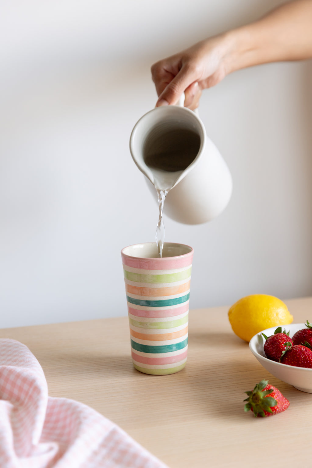 Pastel Striped Tumbler